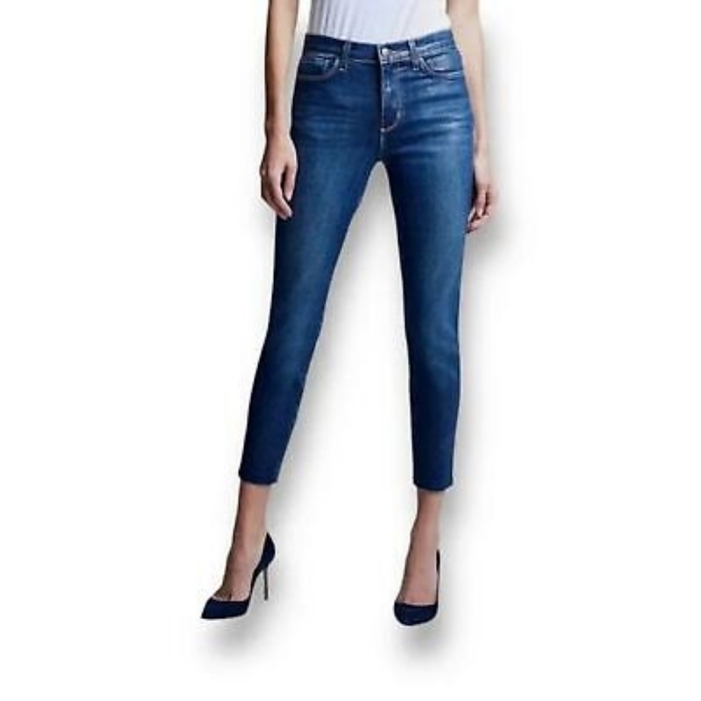L'AGENCE El Matador French Slim Jeans In Nova Dark Wash Denim High-Rise Size 27